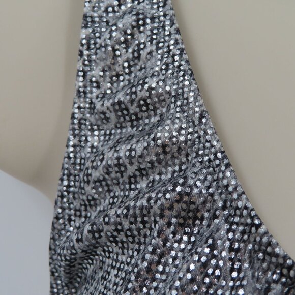 Vintage Gottex Women 12 Metallic Silver Snakeskin Snake Print One Piece Swimsuit - Picture 3 of 13